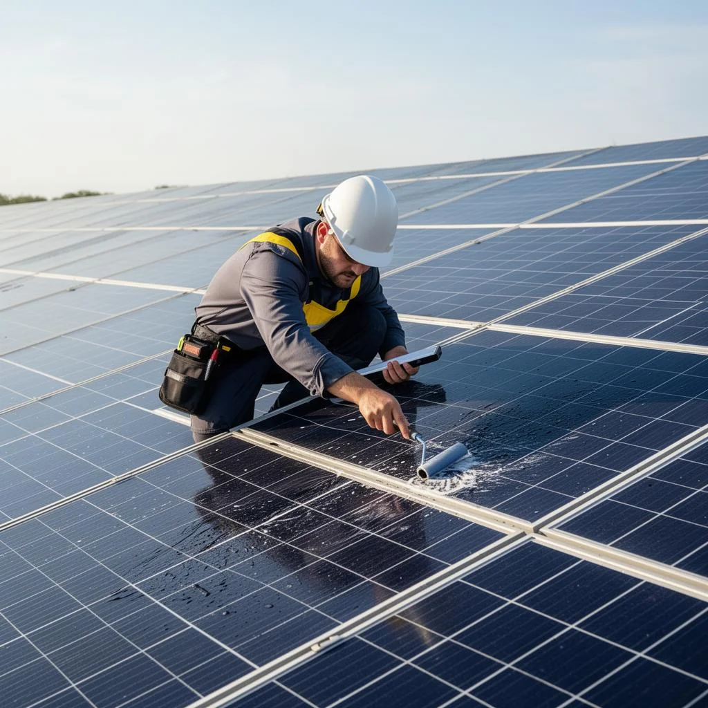 AMC service technician doing maintenance work