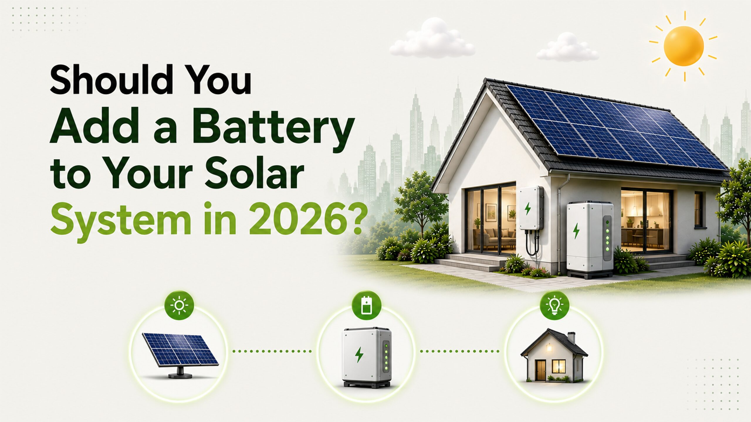 Banner image of green ocean solar's blog - " Should you add a battery to your solar in 2026"